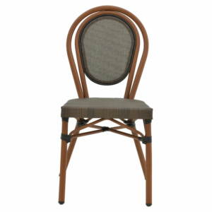 Καρέκλα Nacia  pakoworld καρυδί αλουμίνιο-γκρι textilene 45x59x85εκ-289-000007