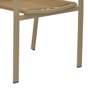 Πολυθρόνα Jonian pakoworld στοιβαζόμενη σαμπανιζέ αλουμίνιο-textilene σε φυσική απόχρωση 57x63x83εκ-289-000016