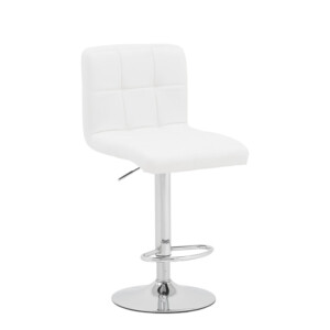 Σκαμπό μπαρ Remina pakoworld πτυσσόμενο λευκό pu-βάση χρωμίου 44x44x112εκ-292-000021