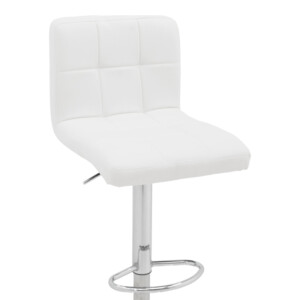 Σκαμπό μπαρ Remina pakoworld πτυσσόμενο λευκό pu-βάση χρωμίου 44x44x112εκ-292-000021