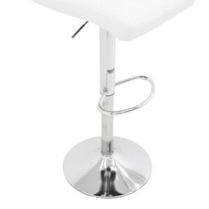 Σκαμπό μπαρ Remina pakoworld πτυσσόμενο λευκό pu-βάση χρωμίου 44x44x112εκ-292-000021