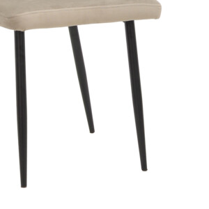 Καρέκλα Azori pakoworld γκρι-μπεζ βελούδο-πόδι μαύρο μέταλλο 49x55x85εκ-292-000044