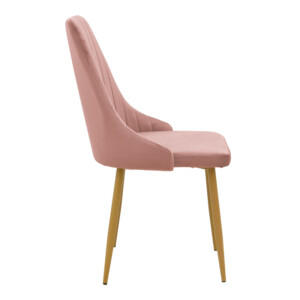 Καρέκλα Azori pakoworld σάπιο μήλο βελούδο με πόδι μετάλλου σε φυσική απόχρωση 49x55x85εκ-292-000077