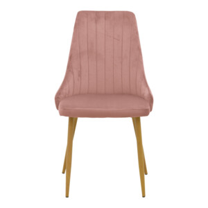 Καρέκλα Azori pakoworld σάπιο μήλο βελούδο με πόδι μετάλλου σε φυσική απόχρωση 49x55x85εκ-292-000077