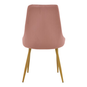 Καρέκλα Azori pakoworld σάπιο μήλο βελούδο με πόδι μετάλλου σε φυσική απόχρωση 49x55x85εκ-292-000077