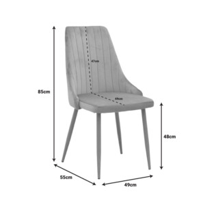 Καρέκλα Azori pakoworld σάπιο μήλο βελούδο με πόδι μετάλλου σε φυσική απόχρωση 49x55x85εκ-292-000077