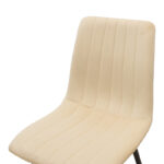 Καρέκλα Noor pakoworld μπεζ βελούδο με πόδι μετάλλου σε μαύρη απόχρωση 44x53x86εκ-292-000080