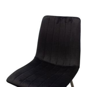 Καρέκλα Noor pakoworld μαύρο βελούδο με πόδι μετάλλου σε μαύρη απόχρωση 44x53x86εκ-292-000081