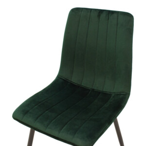 Καρέκλα Noor pakoworld κυπαρισσί βελούδο με πόδι μετάλλου σε μαύρη απόχρωση 44x53x86εκ-292-000083