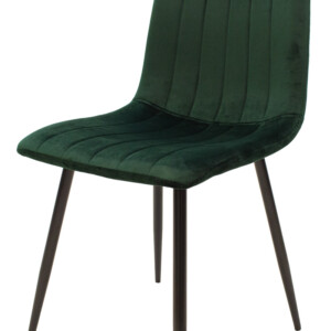 Καρέκλα Noor pakoworld κυπαρισσί βελούδο με πόδι μετάλλου σε μαύρη απόχρωση 44x53x86εκ-292-000083