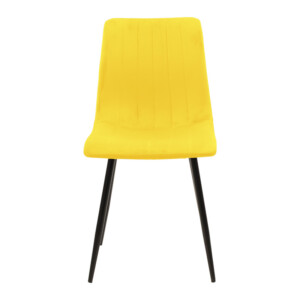 Καρέκλα Noor pakoworld κίτρινο βελούδο με πόδι μετάλλου σε μαύρη απόχρωση 44x53x86εκ-292-000084