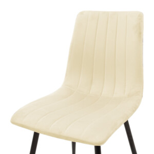 Καρέκλα Noor pakoworld μπεζ ύφασμα με πόδι μετάλλου σε μαύρη απόχρωση 44x53x86εκ-292-000086