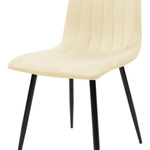 Καρέκλα Noor pakoworld μπεζ ύφασμα με πόδι μετάλλου σε μαύρη απόχρωση 44x53x86εκ-292-000086