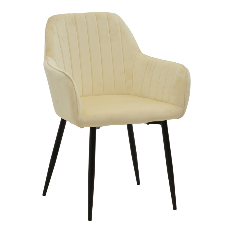 Πολυθρόνα Noor pakoworld μπεζ βελούδο με πόδι μετάλλου σε μαύρη απόχρωση 58x58x86εκ-292-000087 Πολυθρόνα Noor pakoworld μπεζ βελούδο με πόδι μετάλλου σε μαύρη απόχρωση 58x58x86εκ-292-000087