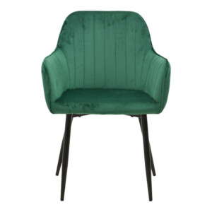 Πολυθρόνα Noor pakoworld κυπαρισσί βελούδο με πόδι μετάλλου σε μαύρη απόχρωση 58x58x86εκ-292-000090