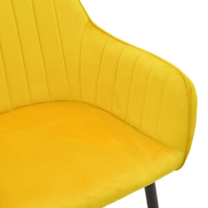 Πολυθρόνα Noor pakoworld κίτρινο βελούδο με πόδι μετάλλου σε μαύρη απόχρωση 58x58x86εκ-292-000091