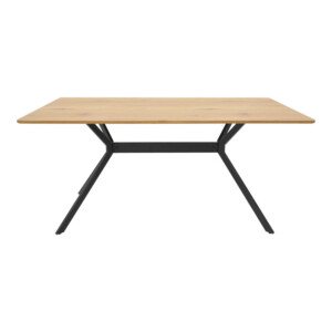 Τραπέζι Nerelis pakoworld φυσικό mdf και πόδι μαύρο μέταλλο 160x90x75εκ-292-000099