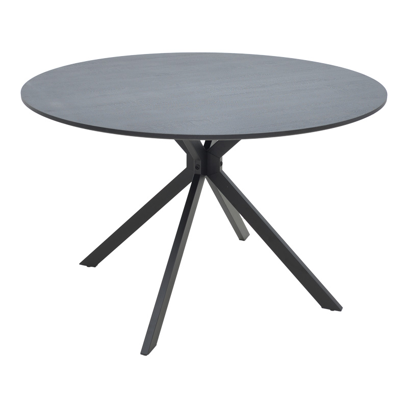 Τραπέζι Xuson pakoworld mdf σε ανθρακί απόχρωση με πόδι μαύρο μέταλλο Φ120x75εκ-292-000100