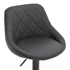 Σκαμπό μπαρ Boronez pakoworld πτυσσόμενο μαύρο pu-με μαύρη βάση 47x49x112εκ-292-000103