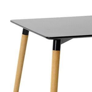 Τραπέζι Natali pakoworld MDF μαύρο-πόδια φυσικό 80x80x76εκ-292-000107