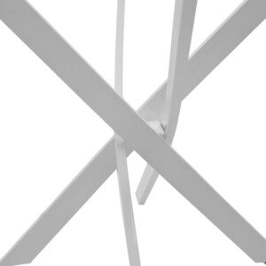 Τραπέζι Antoro pakoworld γυαλί και μεταλλικά πόδια σε λευκή απόχρωση Φ80x75εκ-292-000114