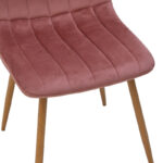 Καρέκλα Noor pakoworld βελούδο σάπιο μήλο - πόδια σε φυσική απόχρωση 44x53x86εκ-292-000118