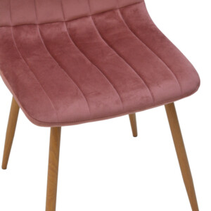 Καρέκλα Noor pakoworld βελούδο σάπιο μήλο - πόδια σε φυσική απόχρωση 44x53x86εκ-292-000118