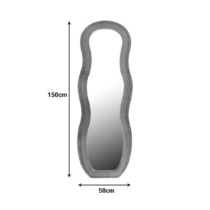 Καθρέπτης Glinde Inart βελούδο σε γκρι απόχρωση 50x3.3x150εκ-295-000025