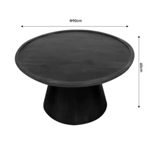 Tραπέζι σαλονιού Aliki Inart καρυδί μασίφ mango ξύλο Φ90x40εκ-297-000012