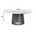 Τραπέζακι σαλονιού Mable Inart μασίφ ξύλο ακακίας σε φυσική απόχρωση με επιφάνεια μαρμάρου Φ100x45εκ-297-000017