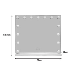 Καθρέπτης Led Hollywood Inart μέταλλο λευκό 60x12x52.3εκ-298-000050