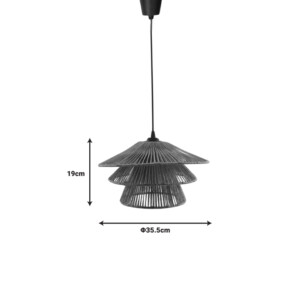 Φωτιστικό οροφής μονόφωτο Oakim Inart Ε27 καφέ paper rope Φ35.5x19εκ-299-000006