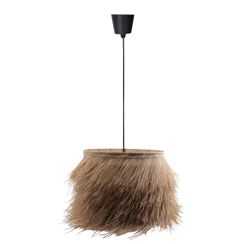 Φωτιστικό οροφής Hairy Inart Ε27 ρατάν σε φυσική απόχρωση Φ70x40εκ-299-000008