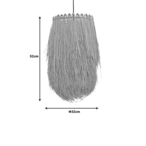 Φωτιστικό οροφής Dreco Inart Ε27 ρατάν σε φυσική απόχρωση Φ32x52εκ-299-000017