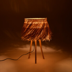 Επιτραπέζιο φωτιστικό Herfo Inart Ε27 ρατάν σε φυσική απόχρωση Φ45x58.8εκ-299-000025