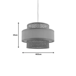 Φωτιστικό οροφής Certy Inart Ε27 μπαμπού σε φυσική απόχρωση Φ32x25εκ-299-000030