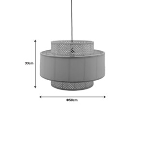 Φωτιστικό οροφής Certy Inart Ε27 μπαμπού σε φυσική απόχρωση Φ50x33εκ-299-000031