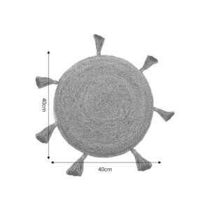 Πουφ Elefon Inart φυσικό-εκρού ύφασμα Φ40x7.5εκ-302-000004