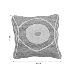 Μαξιλάρι Foliens Inart φυσικό-εκρού 100% γιούτα 45x45x2.5εκ-302-000017