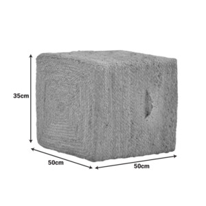 Σκαμπό Tresa Inart φυσικό 100% γιούτα 50x50x35εκ-302-000025