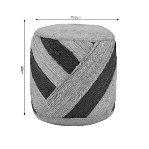 Σκαμπό Relous Inart φυσικό-μαύρο 100% γιούτα Φ37x39εκ-302-000026