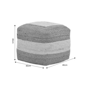 Σκαμπό-πουφ Sofian Inart μπεζ 100% γιούτα 40x40x40εκ-302-000027