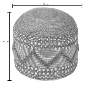 Σκαμπό-πουφ Pallo Inart γιούτα-βαμβάκι σε φυσική απόχρωση Φ40x30εκ-302-000043