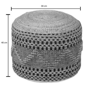 Σκαμπό-πουφ Βangku Inart γιούτα-βαμβάκι σε φυσική απόχρωση Φ45x30εκ-302-000044