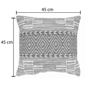 Μαξιλάρι Mitto Inart γιούτα-βαμβάκι σε μπεζ-λευκό απόχρωση  45x45x2εκ-302-000046