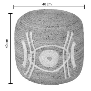 Σκαμπό-πουφ Bono Inart γιούτα σε φυσική απόχρωση Φ40x45εκ-302-000047