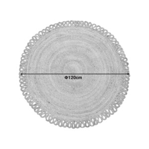 Χαλί Prejo Inart γιούτα σε φυσική απόχρωση Φ120x1εκ-302-000052