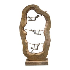 Επιτραπέζιο διακοσμητικό Lardo Inart φυσικό μάνγκο ξύλο-αλουμίνιο 29x10x57εκ-312-000001