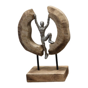 Επιτραπέζιο διακοσμητικό Dale Inart φυσικό μάνγκο ξύλο-αλουμίνιο 19x9x28εκ-312-000002