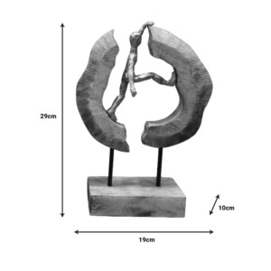 Επιτραπέζιο διακοσμητικό Caren Inart φυσικό μάνγκο ξύλο-αλουμίνιο 19x10x29εκ-312-000003